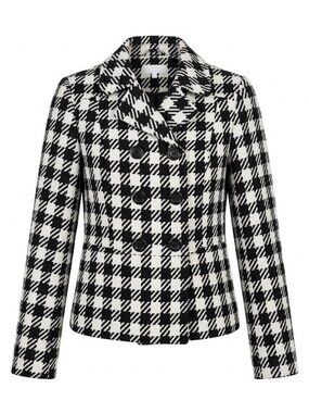 Costa Blanca Black and White Houndstooth Double-Breasted Jacket